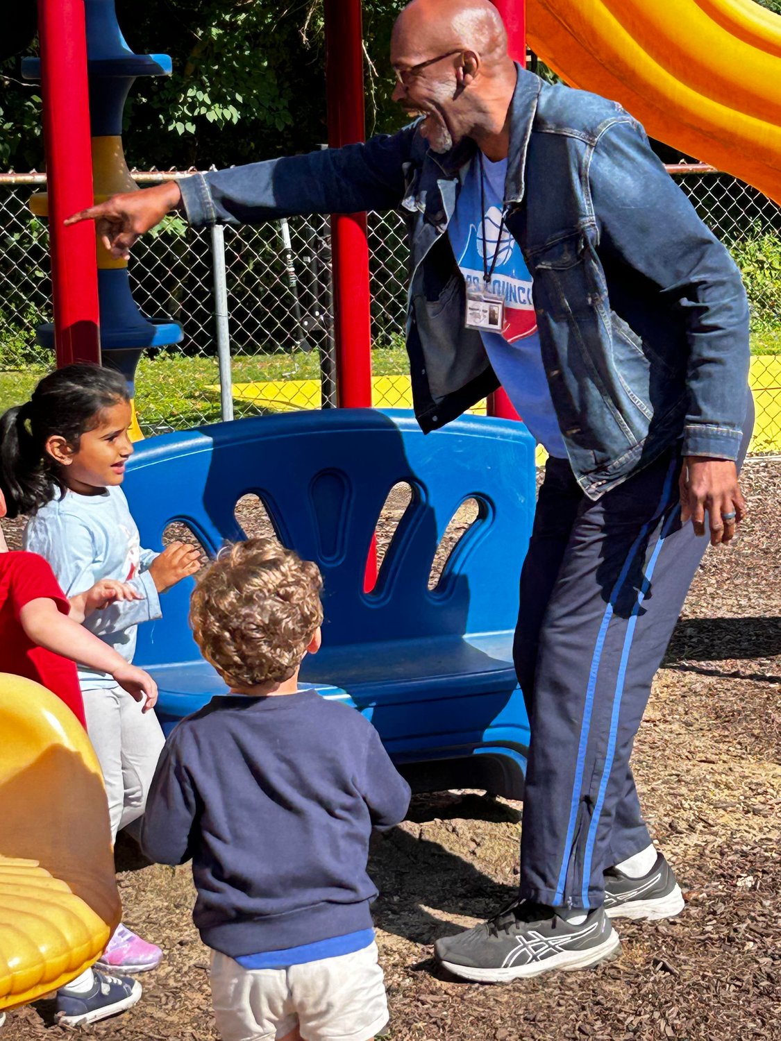 Coach in the playground